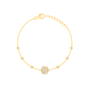 H2H Bracelet  in 18K Yellow Gold Studded  with  Diamonds