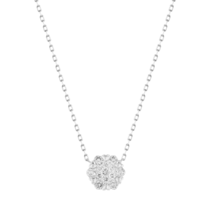 H2H  Necklace  in 18K White  Gold Studded  with Diamonds