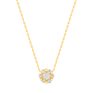 H2H  Necklace in 18K Yellow Gold Studded  with   Diamonds