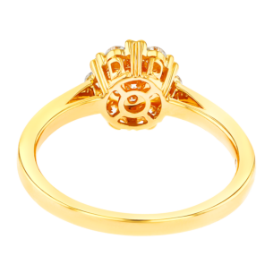 H2H  Ring  in 18K Yellow Gold Studded  with  Diamonds