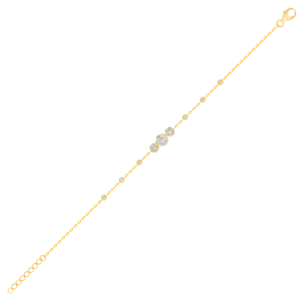 H2H  Bracelet  in 18K Yellow  Gold Studded  with  Diamonds