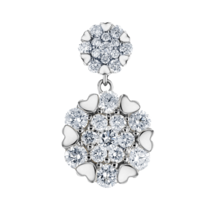 H2H Earring  in 18K White  Gold Studded with Diamonds