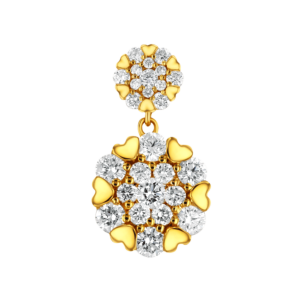 H2H Earring  in 18K Yellow  Gold Studded with Diamonds