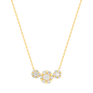 H2H  Necklace  in 18K Yellow Gold Studded  with  Diamonds