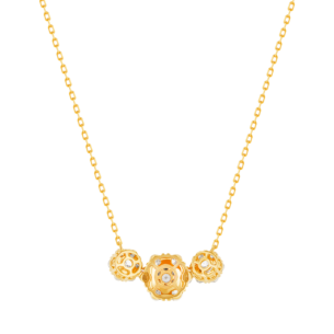 H2H  Necklace  in 18K Yellow Gold Studded  with  Diamonds