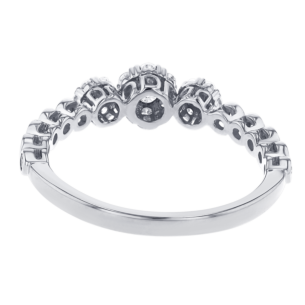 H2H Ring in 18K White  Gold Studded with Diamonds