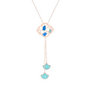 Jal Crystal Blue Waves 18K Rose Gold Necklace