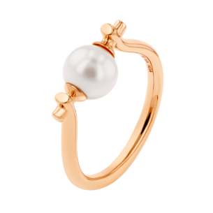 Kiku Glow Pearl Solitaire Ring in 18K Rose Gold