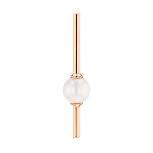 Kiku Glow Earrings in 18K Rose Gold With Two Freshwater Pearls on Straight Bar