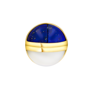 Kiku Glow Sphere Studs In 18K Yellow Gold With Moonstone and Lapis Lazuli