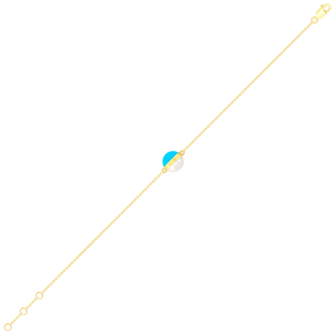 Kiku Glow Sphere Bracelet In 18K Yellow Gold With Moonstone and Turquoise Stone