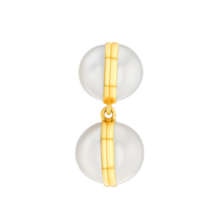 Kiku Glow Sphere Earrings In 18K Yellow Gold With Eight Moonstone
