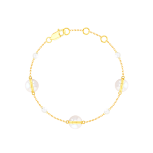 Kiku Glow Sphere Bracelet In 18K Yellow Gold With Six Moonstone