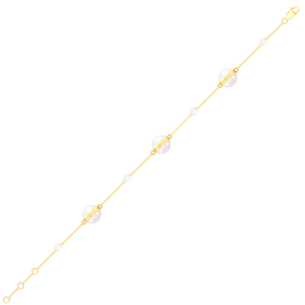 Kiku Glow Sphere Bracelet In 18K Yellow Gold With Six Moonstone