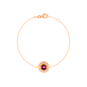 Kanzi Bracelet in 18K Rose Gold and studded with Raspberry Rhodolite