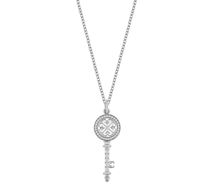 Mother Daughter Lace 2 Necklace Set Small & Medium in 18K White Gold 