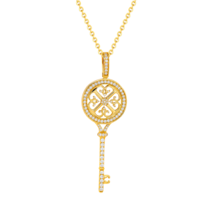 Mother Daughter Lace 2 Necklace Set Small & Medium In 18K Yellow Gold 