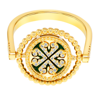 خاتم من المالاشيت من Lace مع ميدالية قابلة للدوران حجم 14