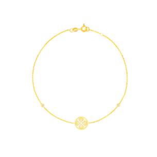 Lace White Mother of Pearl Diamond Bracelet in 18K Yellow Gold