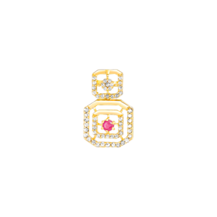 Legacy Diamond & Ruby Necklace & Earring in 22K Gold