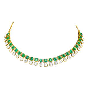 Legacy Diamond & Emerald Necklace & Earring in 18K Gold
