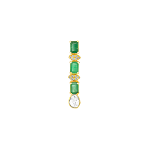 Legacy Diamond & Emerald Necklace & Earring in 18K Gold