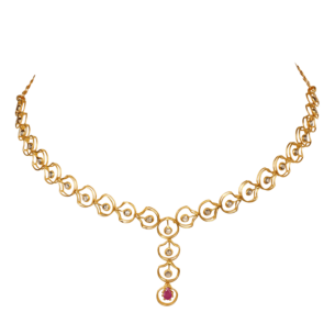 Legacy Diamond & Ruby Necklace & Earring in 22K Gold