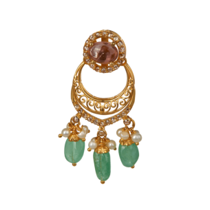 Legacy Diamond, Ruby & Emerald Pendant & Earring in 22K Gold