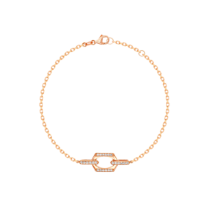 Links Single Diamond Motif Bracelet in 18K Rose Gold