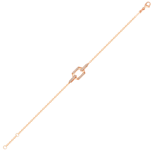 Links Single Diamond Motif Bracelet in 18K Rose Gold