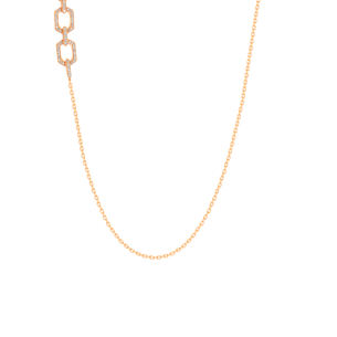 Links Long Necklace in 18K Rose Gold  With Diamonds