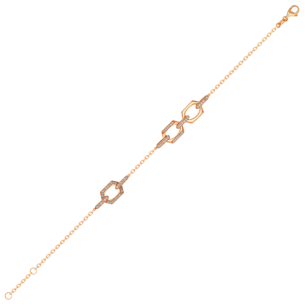 Links Single & Double Diamond Motif Bracelet in 18K Rose Gold