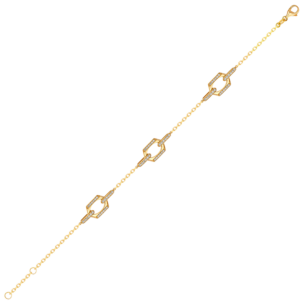 Links Trio Diamond Motif Bracelet in 18K Yellow Gold