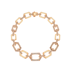 Links Chain Bracelet in 18K Rose Gold & Diamonds