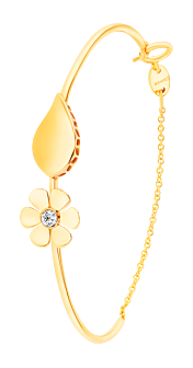 Ara Six Petals Flower Diamond Bangle In 18K Yellow Gold   