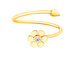 Ara Six Petals Flower Diamond Twisted Ring In 18K Yellow Gold   