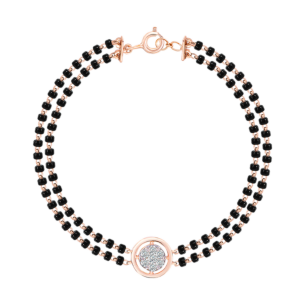 Mangalsutra Bracelet with Diamonds and Black beads