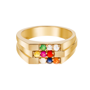 خواتم: خاتم مرصع بـ 9 أحجار كريمة، قطعة مجوهرات ملونة وساحرة لتعزيز جمالك.