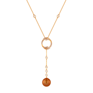 Orana Wave lavaliere Philippine Pearl & Diamond necklace in 18K gold 