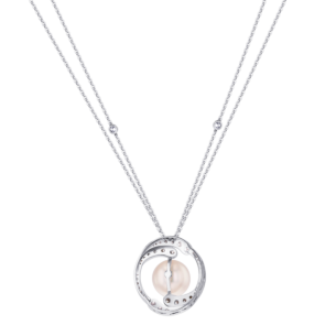 Orana Wave Australian pearl & diamond pendant in 18K  gold  