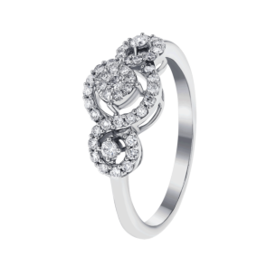 OSE Rings in 18K White Gold Studded  with   Round Diamonds