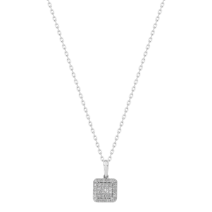OneSixEight Square Diamond Pendant Chain 18K White Gold