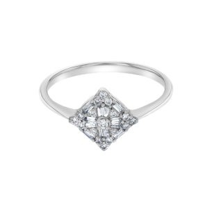 OneSixEight Square Shaped Diamond Ring 18K White Gold
