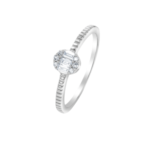 OneSixEight Oval Shaped Diamond Ring Eternity Band 18K White Gold