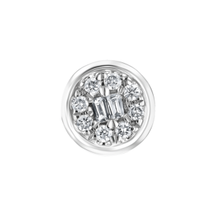 OneSixEight Round Shape Diamond Stud Earring 18K White Gold