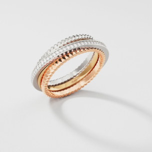 Revolve Trio 18k Yellow, Rose and White Gold Ring with Diamonds