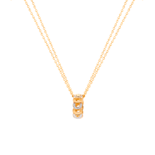 Revolve  Diamond Pendant Chain set in 18K Rose Gold