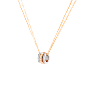 Revolve Diamond Pendant Chain With Moving Mechanism set in 18K Rose Gold