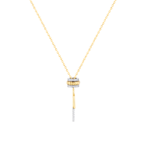 Revolve Diamond Pendant Chain With Moving Mechanism with sliding chain set in 18K Yellow Gold