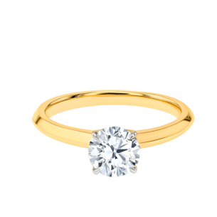 Gaia Solitaire 0.5 Carat Engagement Diamond Ring 18K Yellow Gold 